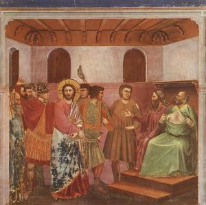 Giotto_-_Scrovegni_-_-32-_-_Christ_before_Caiaphas